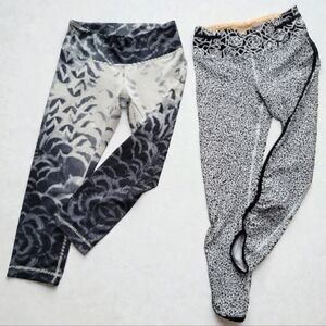 Lululemon Black White and Gray Patterned Women's Leggings Size 6